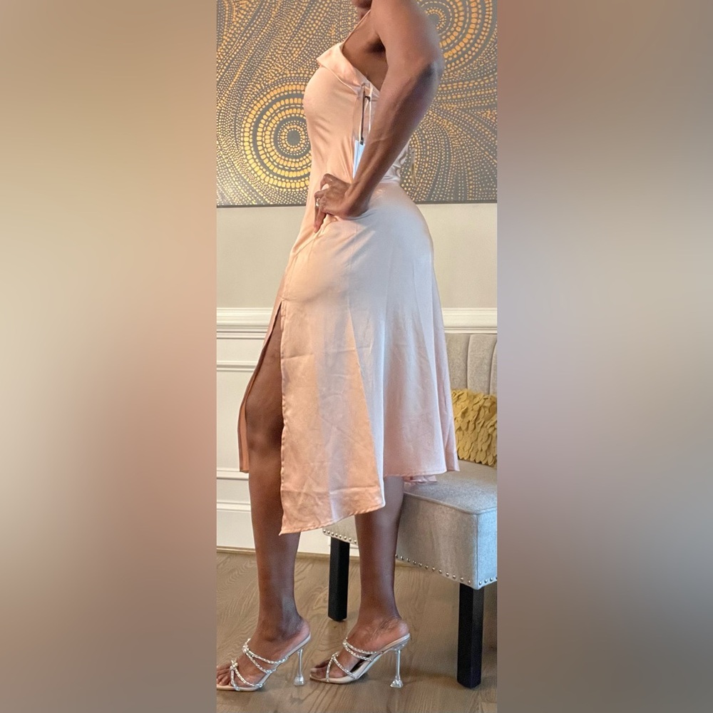 Astr Blush Midi dress